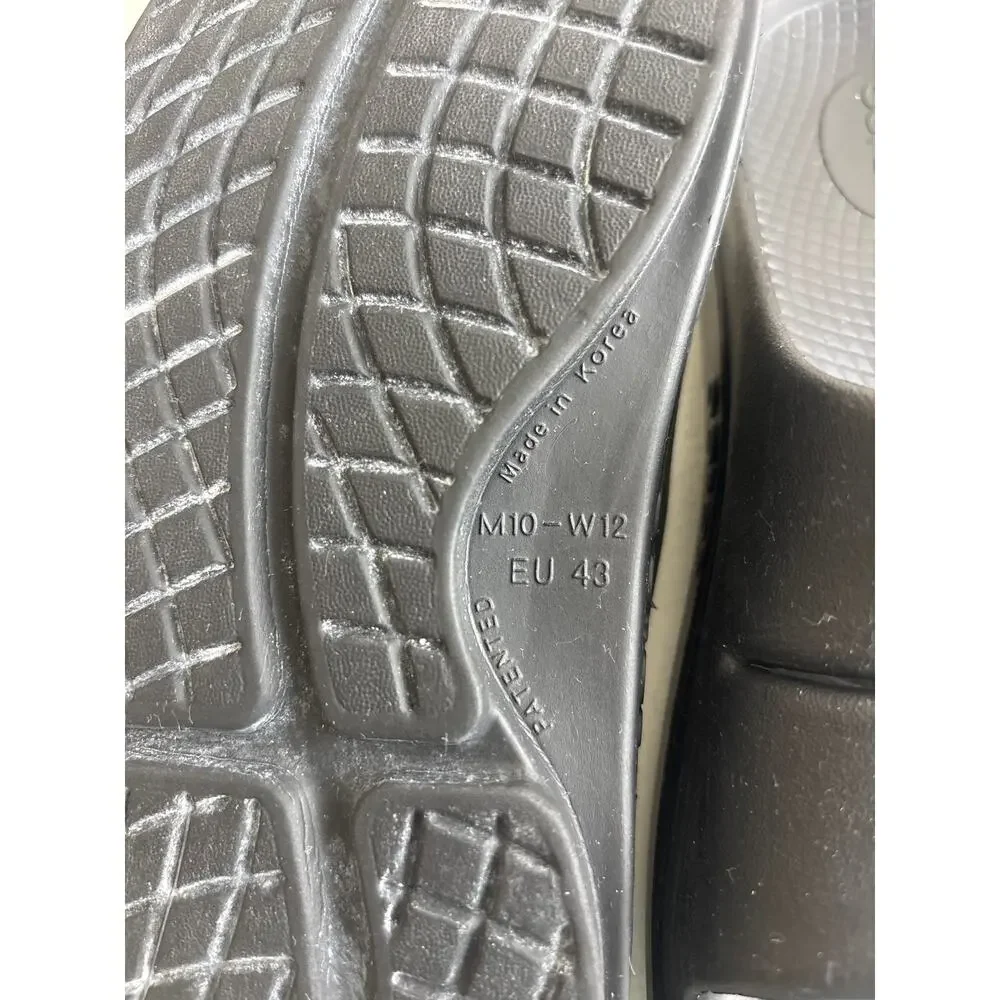 OOFOS OOahh Slide Sandals Black M10 W12 EU43 Recovery Comfort